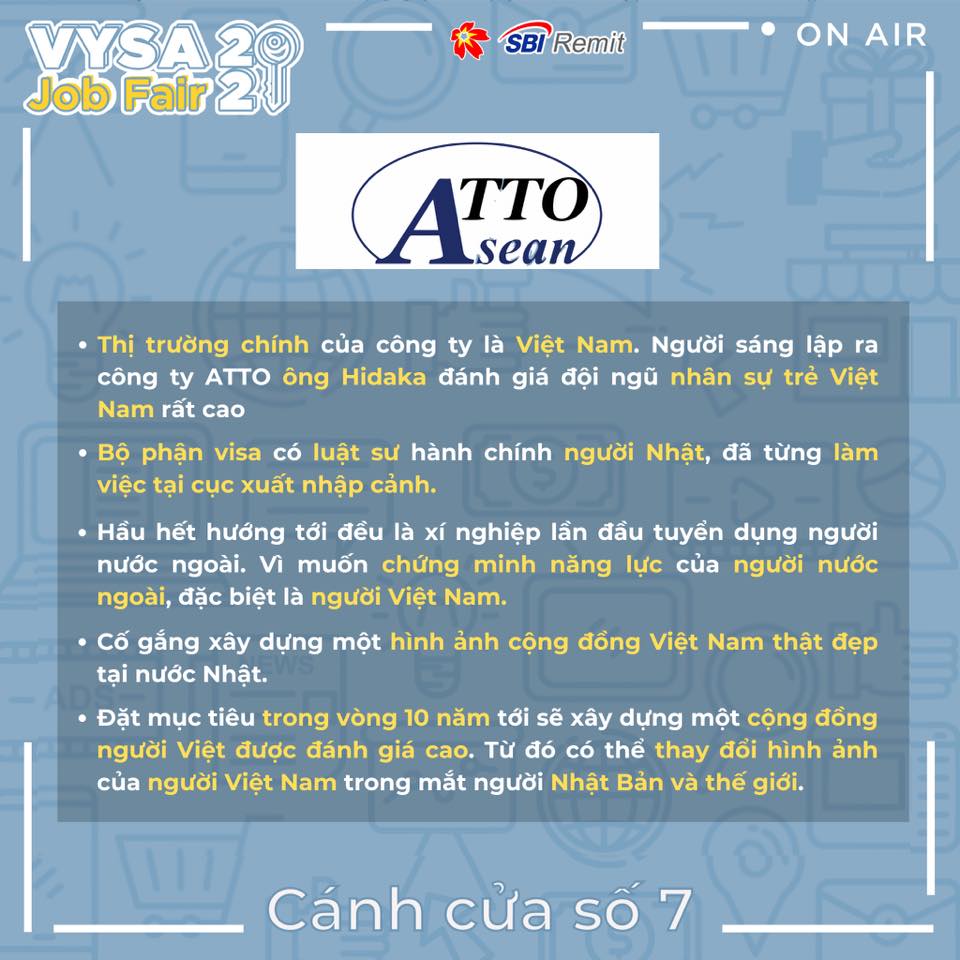 Read more about the article Cánh cửa số 7: Asean Technical Training Organization (ATTO)  メイドインベトナムは世界を変える – Thay đổi thế giới bằng MADE IN VIETNAM